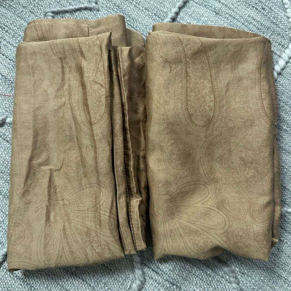Ralph Lauren Doncaster Camel Brown Paisley king Pillowcases Vintage pair set